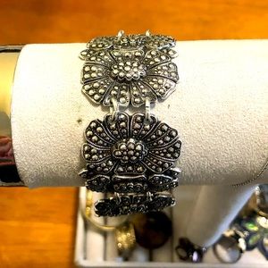 Bracelet West Germany faux marcasite aluminum 8”